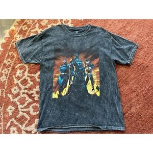 Wonder Woman T Shirt Mens L Black DC Comics Originals Acid Wash Justice League
